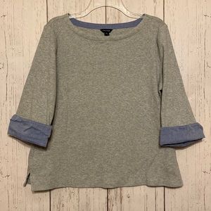 Nautica Women's Gray Boatneck Shirt with 3/4 sleeve